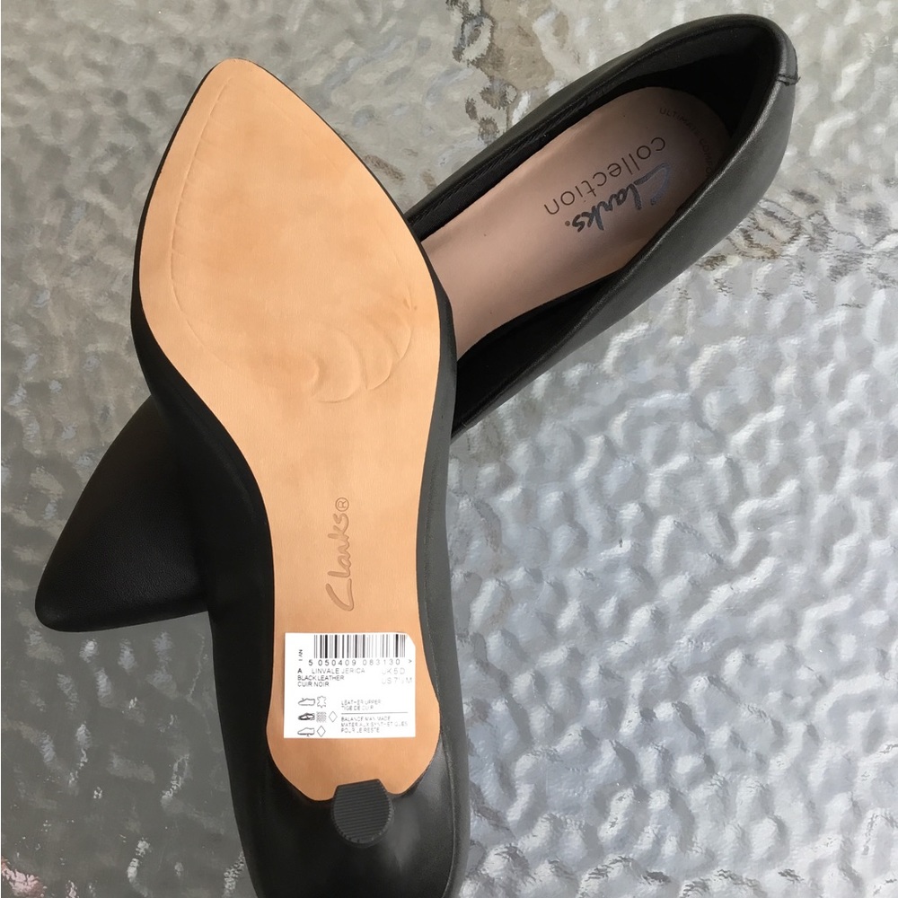 Clarks Linvale Jerica Black Kitten Heels Size 7.5m - image 5